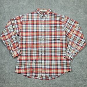 Cinch Shirt Mens Extra Large Red White Blue Plaid Button Down Cowboy Rodeo